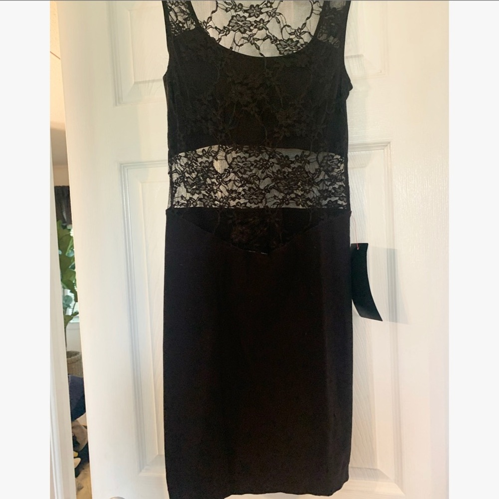 NWT Bebe Dress with Lace Cut-Out
